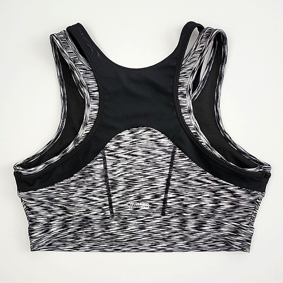 ⭐️3/ $30⭐️ Calvin Klein Quick Dry Sports Racerback Bra Black White Sz XL - Picture 2 of 11